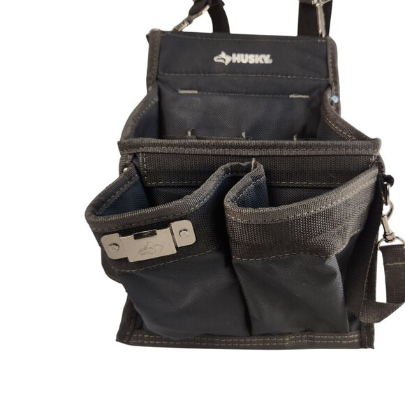 Husky Black Utility Tool Pouch With Adjustable Detachable Shoulder Strap - Picture 11 of 11